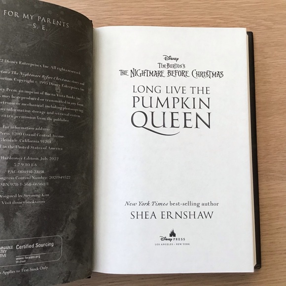 Nightmare Before Christmas Long Live the Pumpkin Queen by Shea Ernshaw Hardcover - Picture 4 of 7